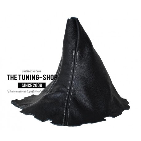 MANUAL GEAR GAITER BLACK LEATHER WHITE STITCHING