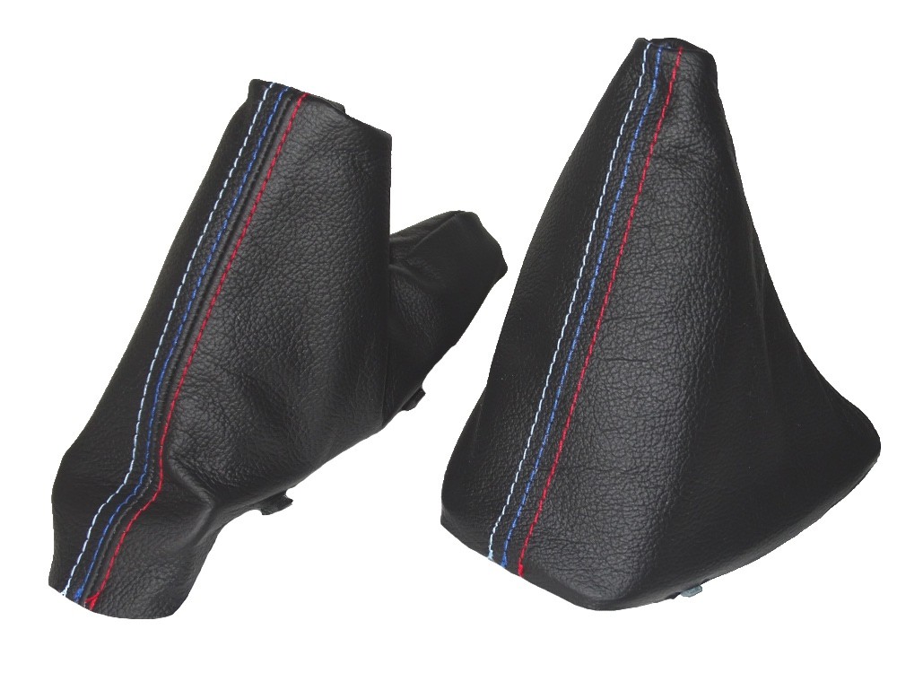 The Tuning-Shop Ltd for BMW E90 E91 E92 E93 2005-2013 Automatic Shift /& E Brake Boot Black Genuine Leather M3 ////// Stitching