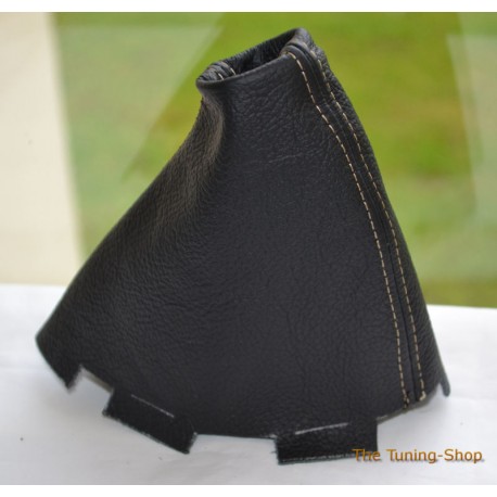 FITS BMW MINI COOPER S ONE HATCHBACK GAITER SET LTHR BLACK STITCHING 2001-2005