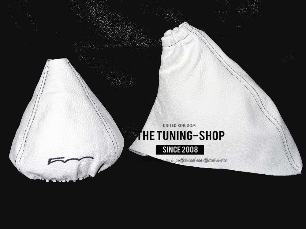 For Fiat 500 07 15 Shift Amp E Brake Boot White Leather Quot 500