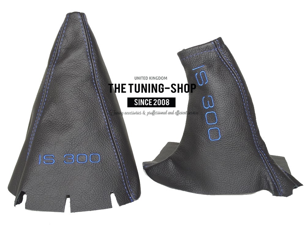 Shift /& Ebrake Boot For Lexus IS 200 300 1998-05 Leather Blue Stitching