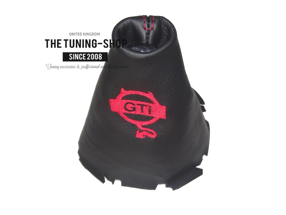 Pour Ford Fiesta MK7 08-13 GEAR GAITER cuir rouge /"Fiesta/" BRODERIE