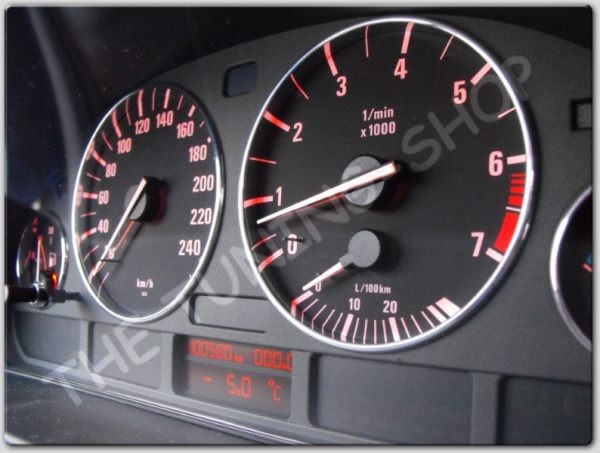 ANNEAUX CHROME ENTOURAGE COMPTEUR VITESSE JAUGE CADRAN pour BMW E53 X5 00-2006 M
