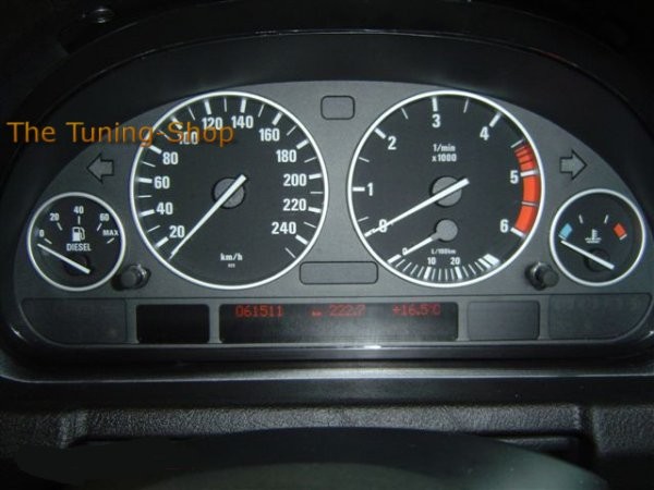 For Bmw E38 E39 X5 E53 Brushed Aluminium Gauge Dial Rings