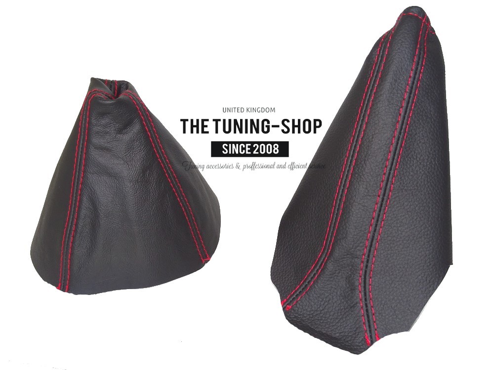 25 de 1995 a 2002 Funda para palanca de cambios de piel color negra con costuras rojas para coches Rover 200