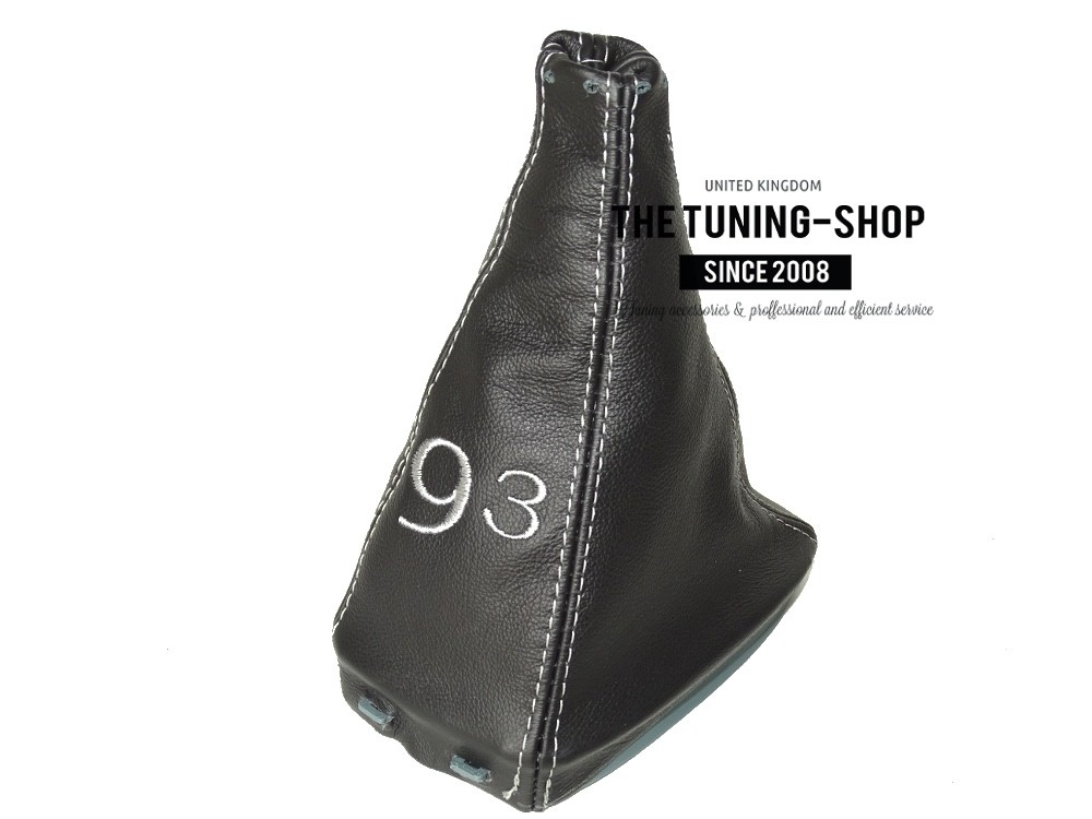 The Tuning Shop Soufflet de Vitesse avec Cadre en Plastique brod/é en Cuir Ivoire