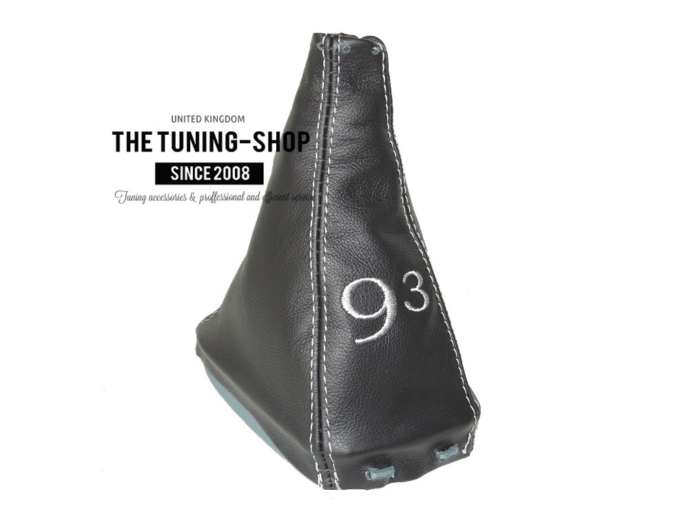 The Tuning-Shop GEAR GAITER LEATHER WITH PLASTIC FRAME GREY 93 EMBROIDERY 