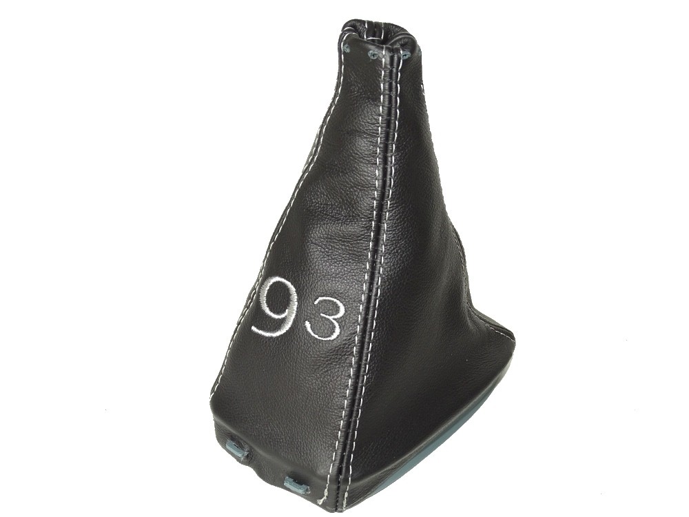 The Tuning-Shop GEAR GAITER LEATHER WITH PLASTIC FRAME GREY 93 EMBROIDERY The Tuning-Shop GEAR GAITER LEATHER WITH PLASTIC FRAME GREY 93 EMBROIDERY