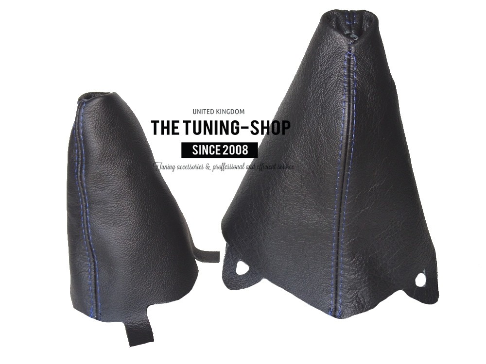 FITS BMW X5 LEATHER HANDBRAKE /& AUTO GEAR GAITER L BLUE ST